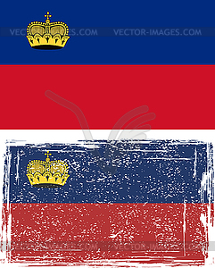 Liechtenstein grunge flag - vector image