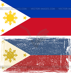 Philippines grunge flag - vector image