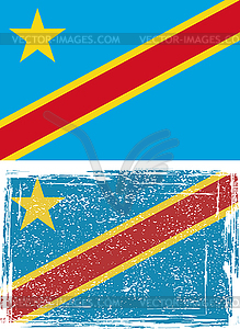 Congo grunge flag - vector image