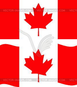 Flat and waving Canada Flag - vector image