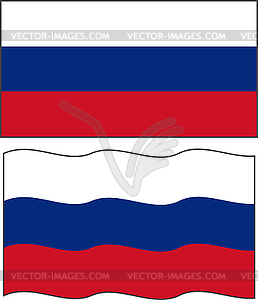 Flat and waving Russian Flag - vector image