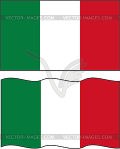 Flat and waving Italian Flag - vector image