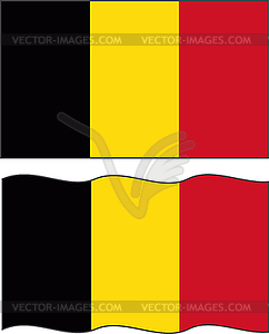 Flat and waving Belgian Flag - vector clipart