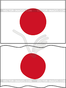 Flat and waving Japanese Flag - vector image