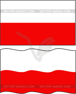 Flat and waving Polish Flag - vector image