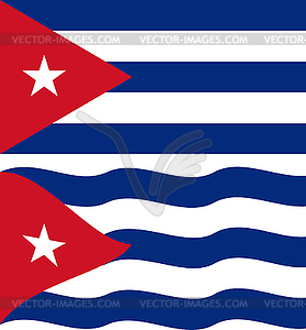 Flat and waving Cuban Flag - vector image