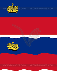 Flat and waving Liechtenstein Flag - vector clipart