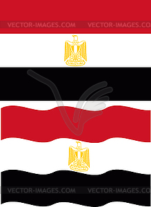 Flat and waving Egyptian Flag - vector image