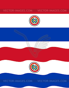 Flat and waving Paraguayan Flag - vector clipart