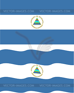 Flat and waving Nicaragua Flag - vector image