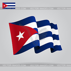 Flat and waving Cuban Flag - vector image