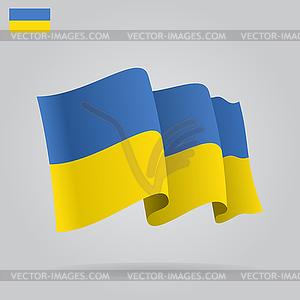 Flat and waving Ukrainian Flag - vector clipart