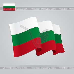 Flat and waving Bulgarian Flag - vector clip art