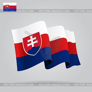 Flat and waving Slovak Flag - vector image