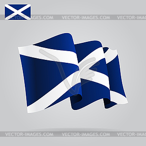 Flat and waving Scottish Flag - vector image