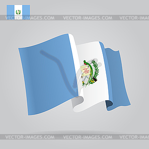 Плоские и размахивая Гватемала Отметить - векторный клипарт Royalty-Free