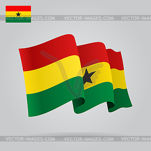 Background with waving Ghana Flag - vector image