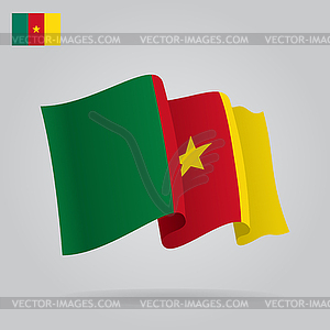 Фон с размахивая Камерун флаг - изображение в векторном формате