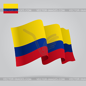 Background with waving Colombian Flag - vector image