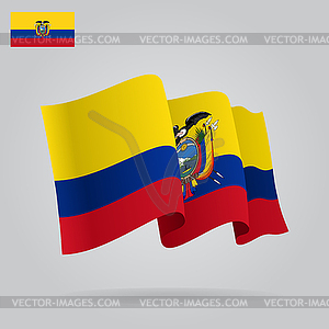 Background with waving Ecuadorian Flag - vector image