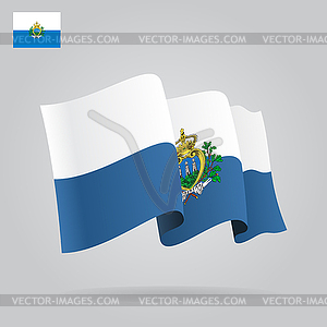 Background with waving San Marino Flag - vector image