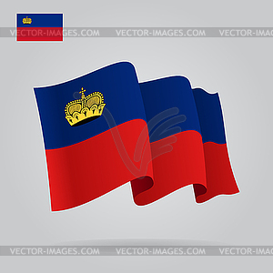 Background with waving Liechtenstein Flag - stock vector clipart