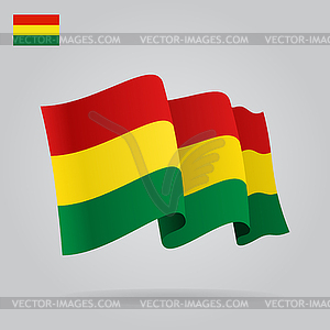 Background with waving Bolivian Flag - vector image