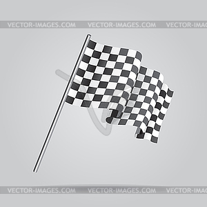 Waving Checkered racing flag - vector clip art