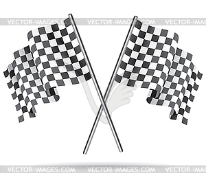 Waving Checkered racing flag.  - vector clip art