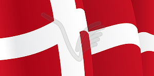 Background with waving Danish Flag - vector image