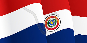 Background with waving Paraguayan Flag - vector image