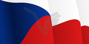 Background with waving Czech Flag - vector clipart