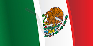 Background with waving Mexico Flag - vector image