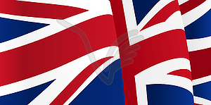Background with waving Great Britain Flag - vector clip art