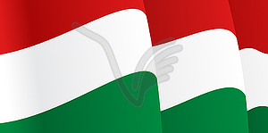 Background with waving Hungarian Flag - vector image