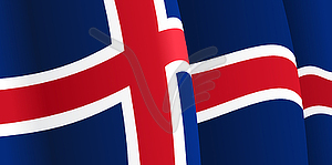 Background with waving Icelandic Flag - vector clipart