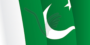 Background with waving Pakistani Flag - vector image
