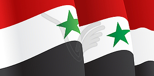 Background with waving Syrian Flag - vector clipart