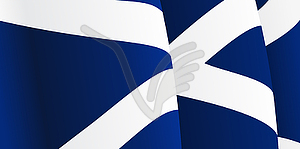 Background with waving Scottish Flag - vector clip art