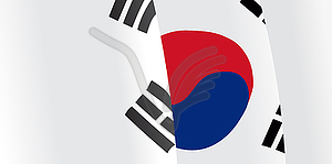 Background with waving South Korea Flag - vector image