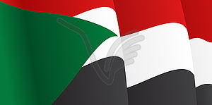 Background with waving Sudan Flag - vector clipart