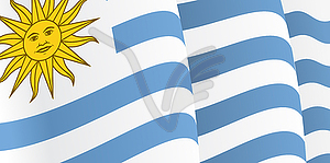 Background with waving Uruguayan Flag - vector image