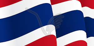 Background with waving Thai Flag - vector image