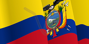 Background with waving Ecuadorian Flag - vector clip art