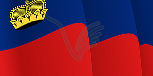 Background with waving Liechtenstein Flag - vector image