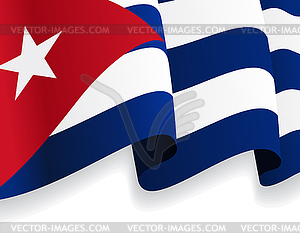 Background with waving Cuban Flag - vector image
