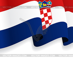 Background with waving Croatian Flag - vector clipart