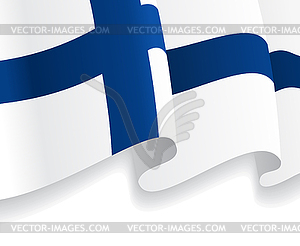 Background with waving Finnish Flag - color vector clipart