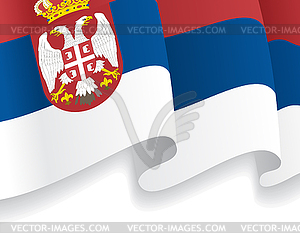 Background with waving Serbian Flag - vector clipart