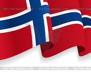 Background with waving Norwegian Flag - royalty-free vector image